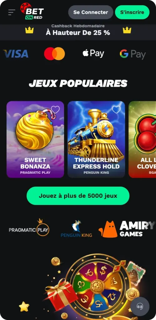 Bet on Red Casino JEUX POPULAIRES